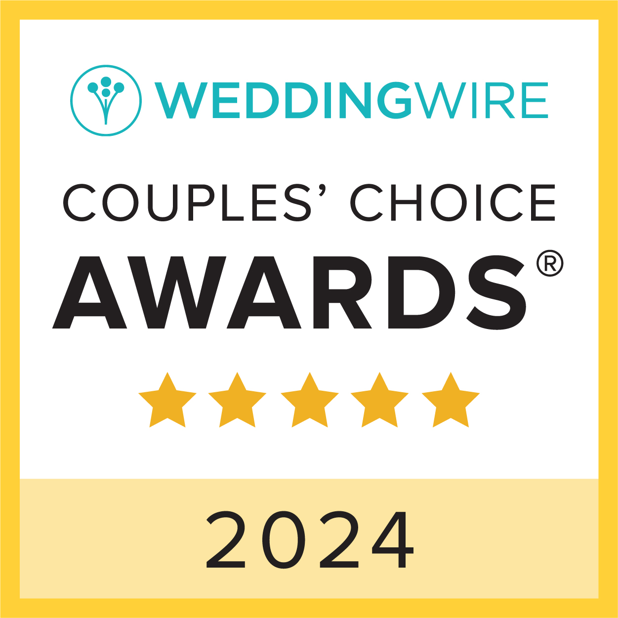 WeddingWire Couples' Choice 2024 award badge