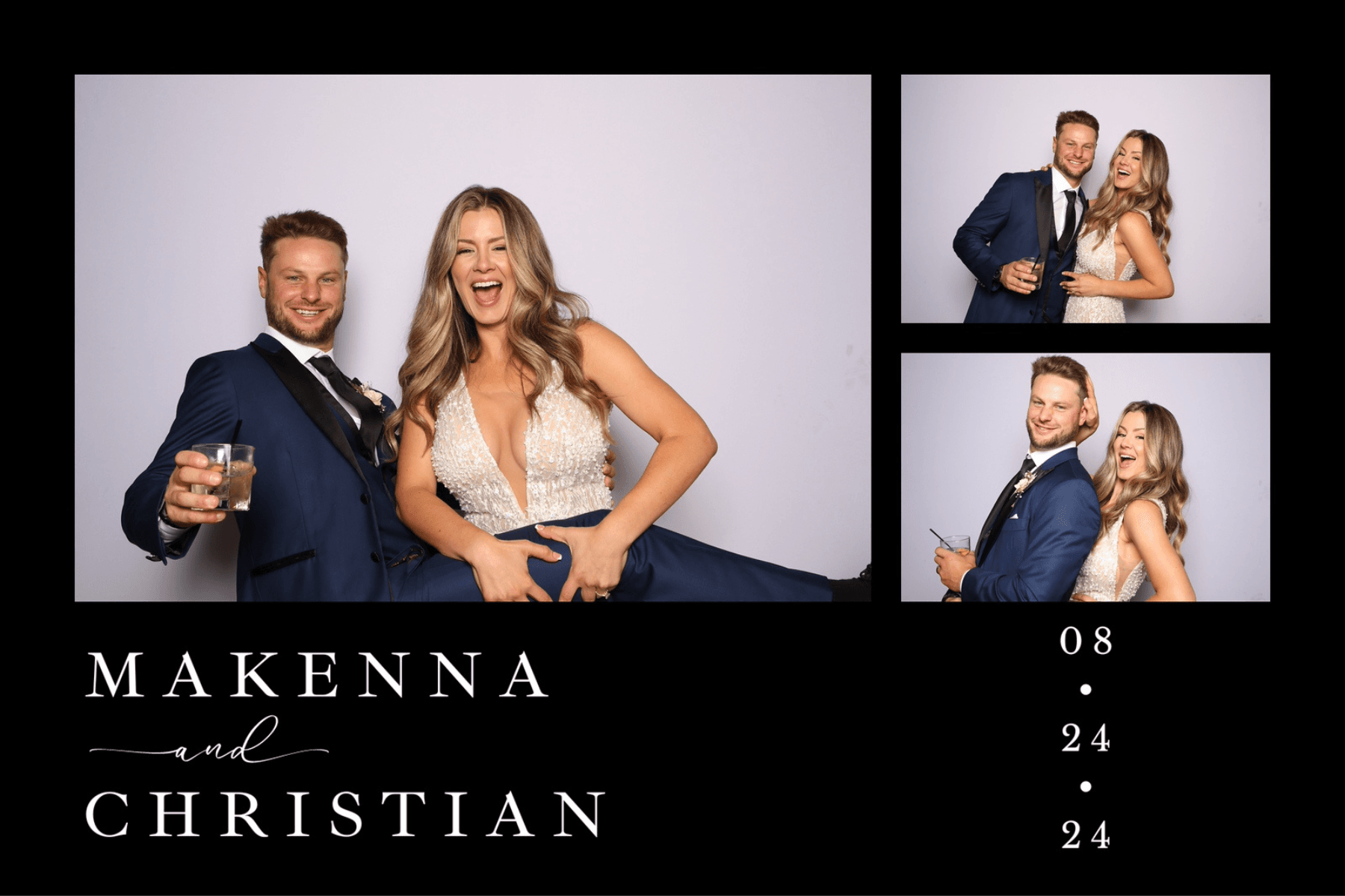 Makenna and Christian black photo booth print layout